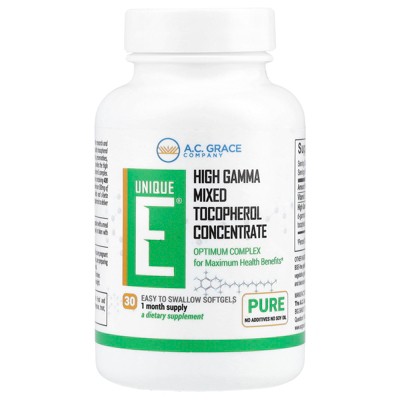 A.C. Grace Company Unique E®, High Gamma Mixed Tocopherol Concentrate, 30 Softgels