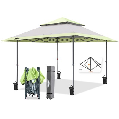 EAGLE PEAK 13x13ft Pop Up Canopy Tent Instant Outdoor Canopy Easy Setup w/Auto Extending Eaves