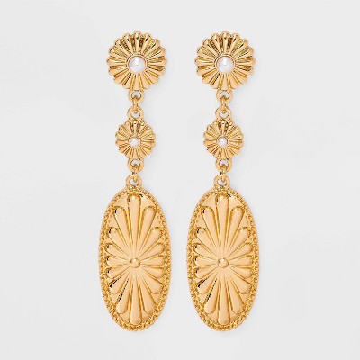 Casted Triple Drop Earrings - Universal Thread™ Gold