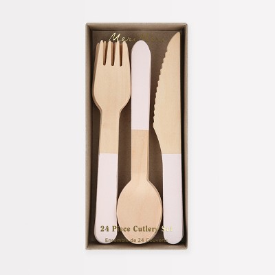Meri Meri Ballet Slipper Pink Wooden Cutlery Set (Pack of 24)