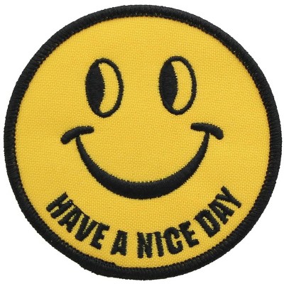 Crowded Coop, LLC Smiley Face "Have a Nice Day" Iron-On Fabric Patch