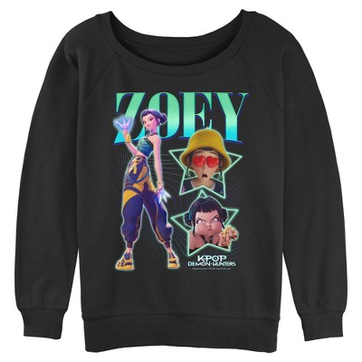 Juniors KPop Demon Hunters Zoey Super Star Logo Sweatshirt