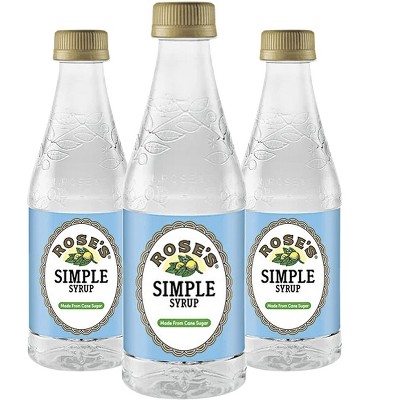 Rose’s Simple Syrup 3 Pack 12 OZ Bottle, | Perfect for Cocktails, Beverages, and Mixers