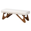 Baxton Studio Rika Japandi Cream Boucle Fabric and Walnut Brown Finished Wood Bench - 2 of 4