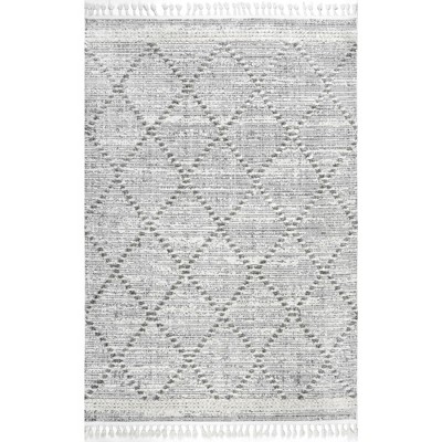 Nuloom Skylar Textured Trellis Tasseled Indoor Area Rug