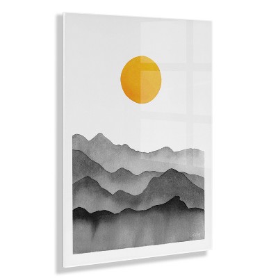Kate & Laurel All Things Decor 23" x 31" Mountain Range Silhouette by Cat Coquillette Unframed Wall Canvas Black/Yellow