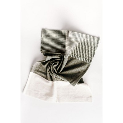 Slickblue Cotton Tea Towel, 16 x 25 Inch Handwoven Kitchen Towel with Stripes in Grey or Beige