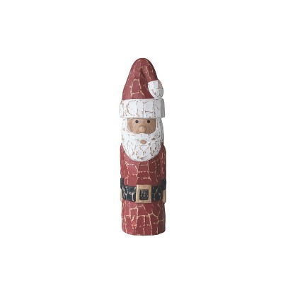 Storied Home Handmade Mango Wood Santa, Distressed Finish, Multicolor