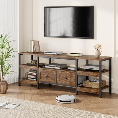GustoWave Farmhouse TV Stand with Drawers & Storage Shelves for Home, Offices