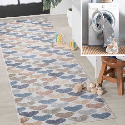 JONATHAN Y Dila Modern Hearts Geometric Machine-Washable Kids & Novelty Indoor Area Rug