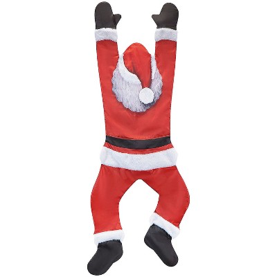 Gemmy Christmas Santa Hanging from Gutter Inflatable Decoration - Red