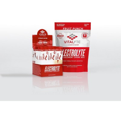 Vitalyte Electrolyte Powder Drink Mix Bundle, 1 Standup Pouch + 25 Count Packet, Fruit Punch Flavor