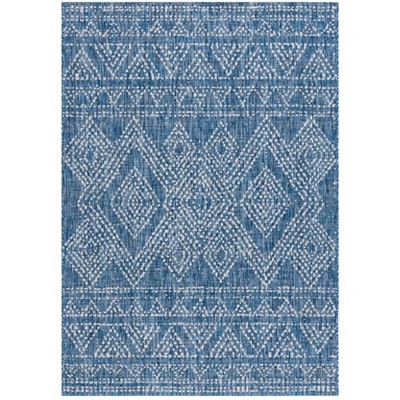 Courtyard CY8079 Power Loomed Indoor and Outdoor Area Rug - Navy/Grey - 5'3"x7'7" - Safavieh
