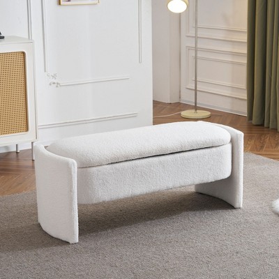 TUYOHW Large Versatile Storage Ottoman Bench: Spacious, Durable, and Stylish for Any Room, Beige