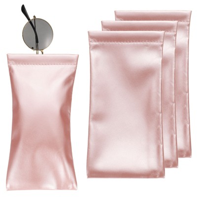 Unique Bargains PU Leather Portable Squeeze Top Soft Eyeglass Cases 4 Pcs 3.5" x 7.1"