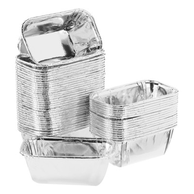 Unique Bargains Greaseproof Single-sided Aluminum Foil Cupcake Liners for Party 50 Pcs