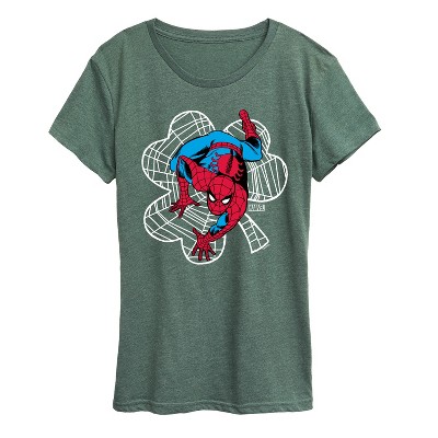 Women's - Marvel - Spider-man St. Patrick's Day Web Shamrock Short Sleeve Graphic T-Shirt