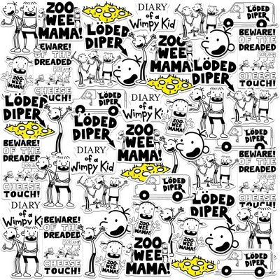 Diary of a Wimpy Kid Funny 50ct Vinyl Large Deluxe Stickers Variety Pack