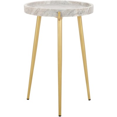 Bonn Marble Side Table - ACC3728A - Brown Grey/Gold - Safavieh