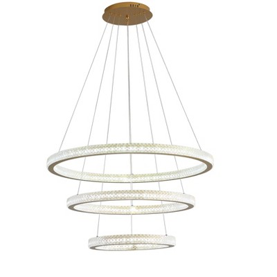 Dewdrop Modern Gold 3-Tier Luxurious LED Chandelier Fixture