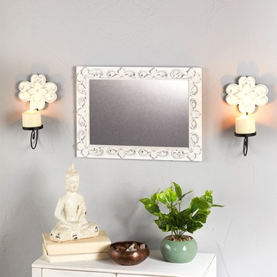 The Lakeside Collection Carved Wooden Decor Accents - Walnut Wall Mirror