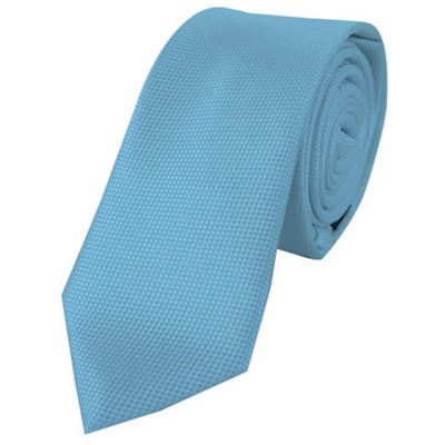 Men's Solid Color Microfiber Poly Woven Slim 2.25 Inch Wide And 57 Inch Long Necktie