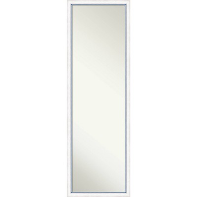 16"x50" Non-Beveled Morgan Wood on The Door Mirror White/Blue - Amanti Art: Modern Full Size Door-Mounted Mirror with Hardware