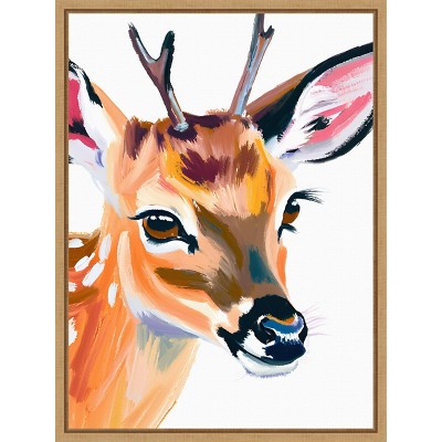 Amanti Art Reh Deer by Ohkimiko  Framed Canvas Wall Art