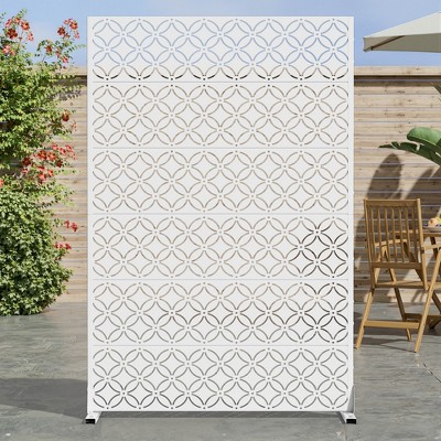 SpassWay 72"H 47"W Outdoor Metal Garden Trellis Privacy Screen Lattice Panel Indoor Room Divider