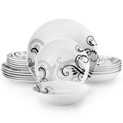 vancasso 18-Piece Stoneware Dinnerware Set , Including Dinner/Dessert Plates, Bowls, For 6 People