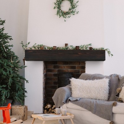 Lycvki 72" Rustic Wood Decorative Wall-Mounted Shelf Fireplace Mantel