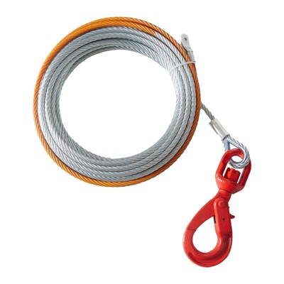 VEVOR Galvanized Steel Winch Cable, 3/8 Inch x 75 Feet 15,200 lbs Breaking Strength, Wire Winch Rope with Swivel Hook, Towing Cable Heavy Duty