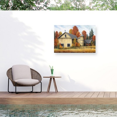 "Yellow Barn Fall" Outdoor All-Weather Wall Decor