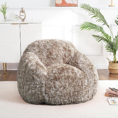 Bean Bag Chair for Gaming Reading, Adult Bean Bag Couch with Armrest High-Density Foam Beanbag Chair Lazy Couch Sofa for Living Room