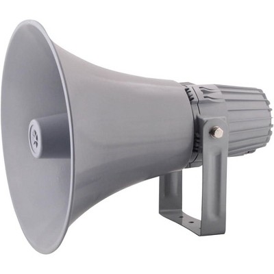 60W PA Horn Speaker for Indoor/Outdoor Use with 70-100V Transformer, Grey, + Clear Sound, Durable Design