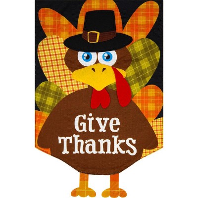 Briarwood Lane Thanksgiving Garden Flag 12x18 For Outdoor Give Thanks Turkey Burlap For Thanksgiving Garden Flag Flags For Outside