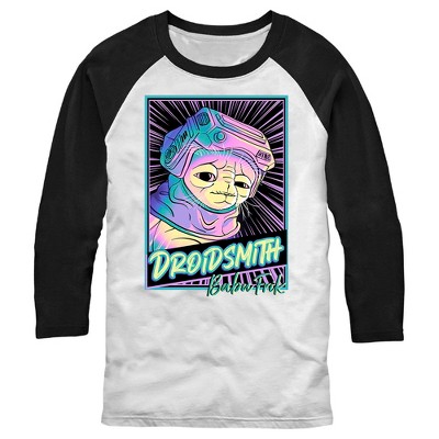 Men's Star Wars: The Rise of Skywalker Babu Frik Neon Poster Baseball Tee