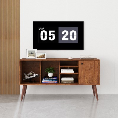 LIVAREEmlen TV Stand Use in Living Room Furniture with 1 storage and 3 shelves Cabinet