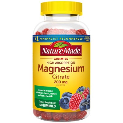 Nature Made High Absorption Magnesium Citrate 200mg Vitamin Gummies - 60ct