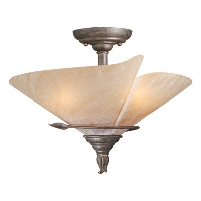 VAXCEL Capri 15-in W Bronze Rustic Vine Semi Flush Mount Ceiling Light