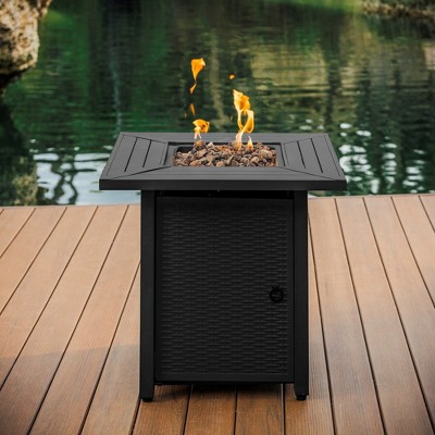 Nestl 28" Wicker Rattan Fire Pit Table