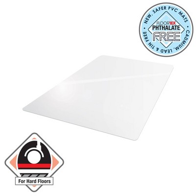 Floortex - Valuemat Vinyl Rectangular Chair Mat for Hard Floor Clear