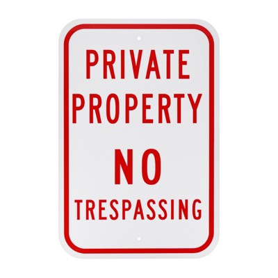 Unique Bargains Waterproof Reflective Garden Private Property - No Trespassing Sign 1 Pc