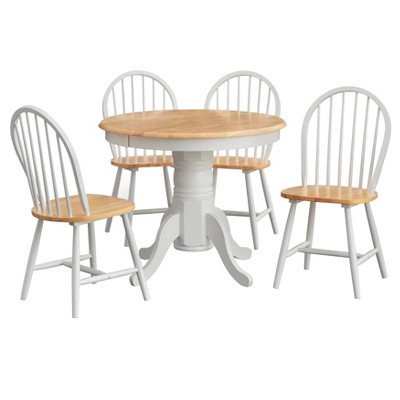 Buylateral 5pc Hawthrone Round Pedestal Dining Table