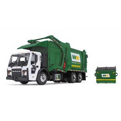 First Gear 1/34 Mack LR w/ McNeilus Meridian Front Loader & Dumpster, Waste Management 10-4292D