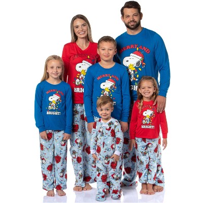 Seven Times Six Peanuts Snoopy Merry & Bright Christmas Matching Family Pajama Set