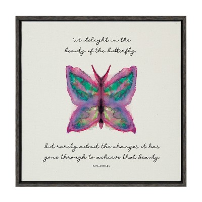 22" x 22" Sylvie The Growth of the Inner Being by Mentoring Positives Framed Wall Canvas Gray - Kate & Laurel All Things Decor