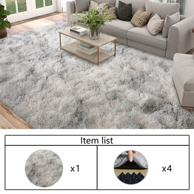 LOVEVOOK 4x6 Feet Area Rugs for Living Room Bedroom, Non-Slip Rug, Carpet for Home Dorm Decor, Comes with 4 Carpet Anti Slip Stickers
