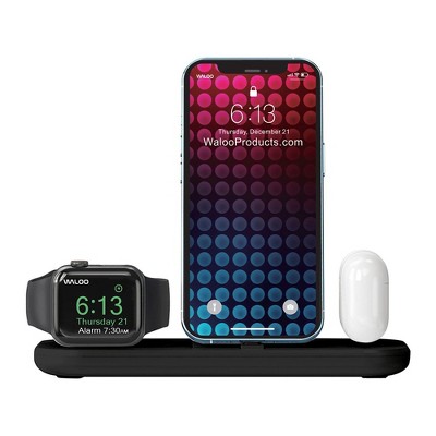 Waloo 3 in 1 Charging Dock For iPhone, Apple Watch & AirPods (Compatible With Lightning Devices Only; Not USB-C)