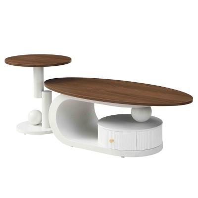 Maliang Luxury Nesting Coffee Table Set of 2, with Storage for Living Room, Cocktail Table, Side Table, L: 47.24'', S: 19.69''